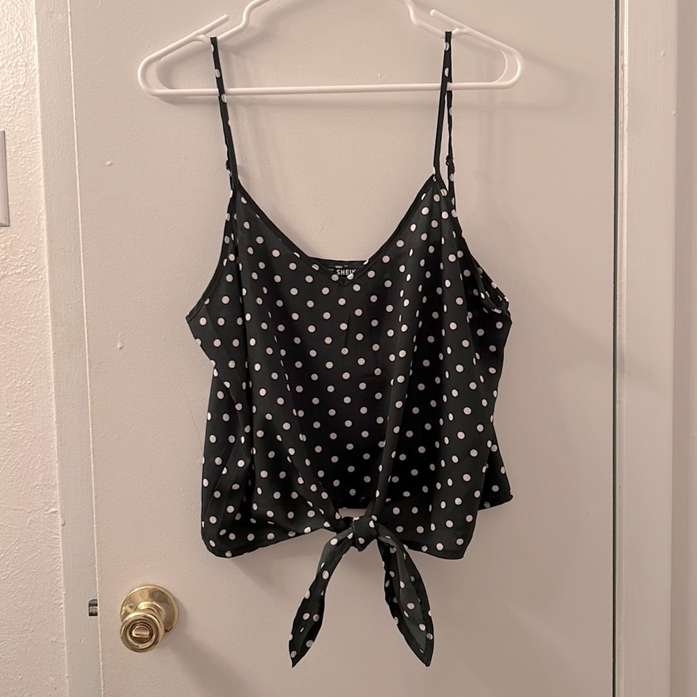 Green Polka Dot Shein Blouse